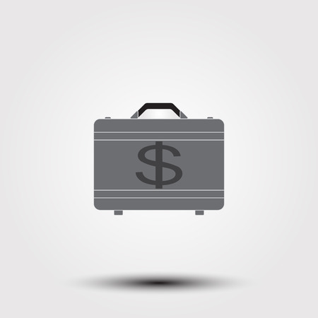Briefcase full of money icon. Simple illustration of briefcase full of money vector icon for web.のイラスト素材