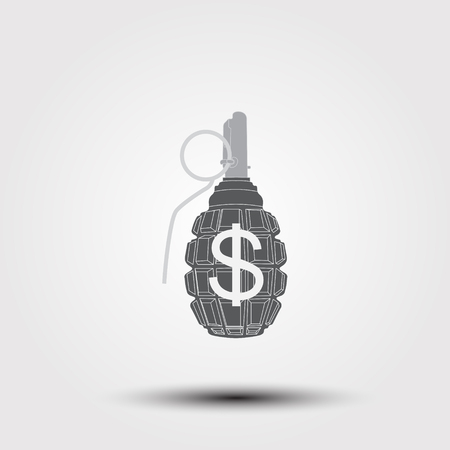 Weapons explosion and money icon, vector illustration.のイラスト素材