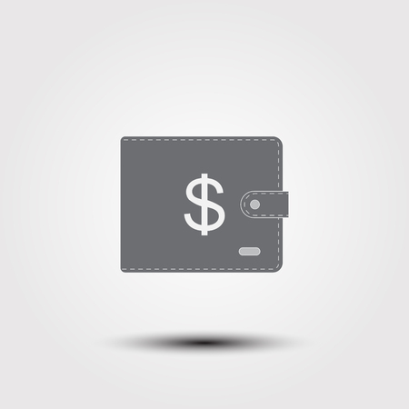 Wallet full of money. flat vector illustration. Icon for web.のイラスト素材