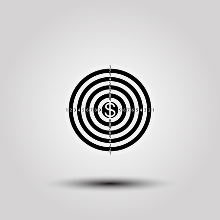 Vector flat icon. Target in money. Business concept. Icon isolated on background.のイラスト素材