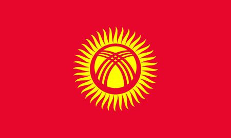 Flag of Kyrgyzstan. Vector illustration. World mapのイラスト素材