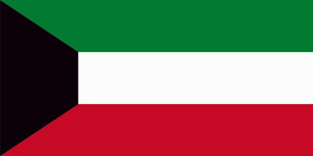 Flag of Kuwait. Vector illustration. World flagのイラスト素材