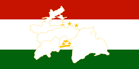 Map and flag of Tajikistan. Vector illustration. World mapのイラスト素材