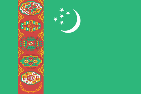 Flag of Turkmenistan. Vector illustration. World flagのイラスト素材