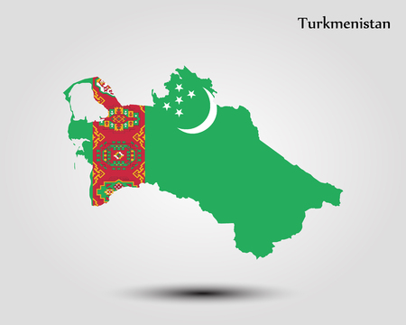 Map of Turkmenistan. Vector illustration. World mapのイラスト素材