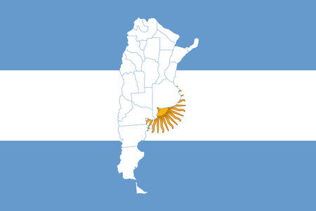 Map and flag of Argentina. Vector illustration. World mapのイラスト素材