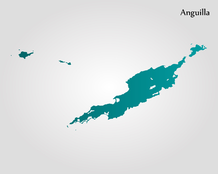 Map of Anguilla. Vector illustration. World mapのイラスト素材