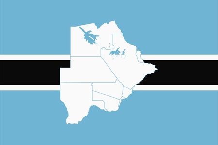 Map and flag of Botswana. Vector illustration. World mapのイラスト素材
