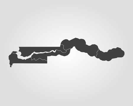 Map of the Gambia. Vector illustration. World mapのイラスト素材