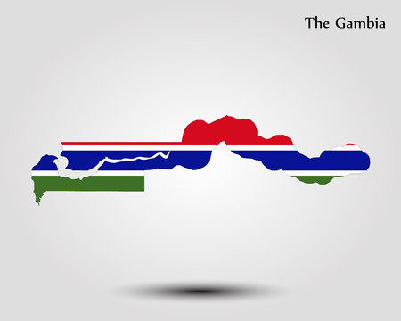 Map of the Gambia. Vector illustration. World mapのイラスト素材