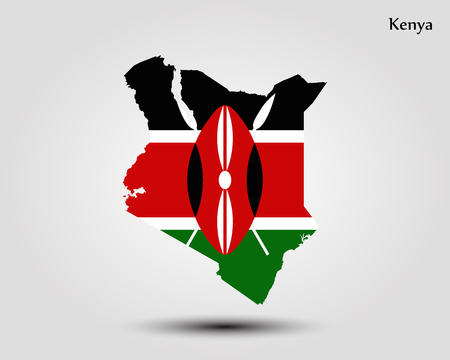 Map of Kenya. Vector illustration. World mapのイラスト素材