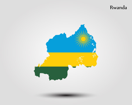 Map of Rwanda. Vector illustration. World mapのイラスト素材