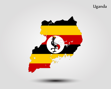 Map of Uganda. Vector illustration. World mapのイラスト素材