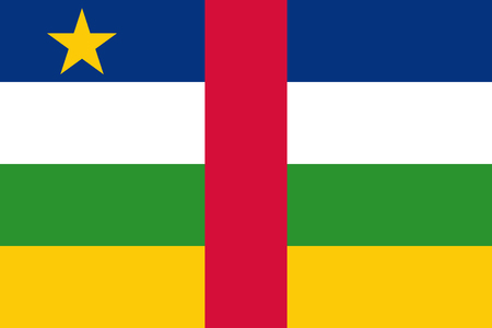 Flag of Central African Republic. Vector illustration. World mapのイラスト素材