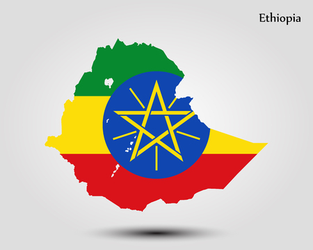 Map of Ethiopia. Vector illustration. World mapのイラスト素材