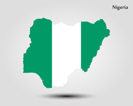 Map of Nigeria. Vector illustration. World mapのイラスト素材