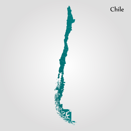 Map of Chile. Vector illustration. World mapのイラスト素材
