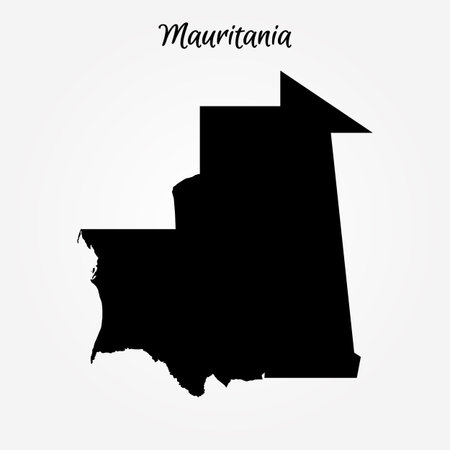 Map of Mauritania. Vector illustration. World map.のイラスト素材