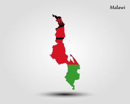 Map of Malawi. Vector illustration. World map.のイラスト素材