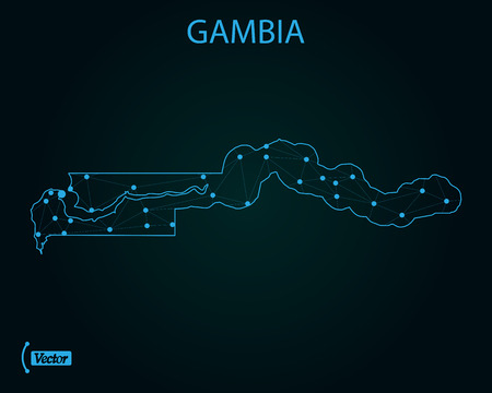 Map of Gambia. Vector illustrationのイラスト素材