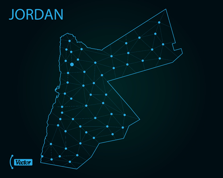 Map of Jordan. Vector illustrationのイラスト素材
