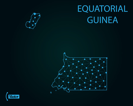 Map of Equatorial Guinea. Vector illustrationのイラスト素材