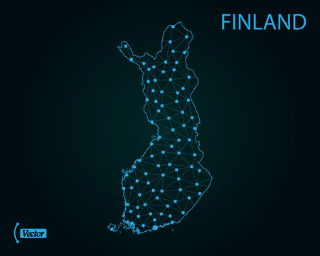 Map of Finland. Vector illustrationのイラスト素材