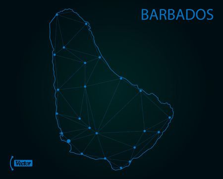 Map of Barbados. Vector illustrationのイラスト素材