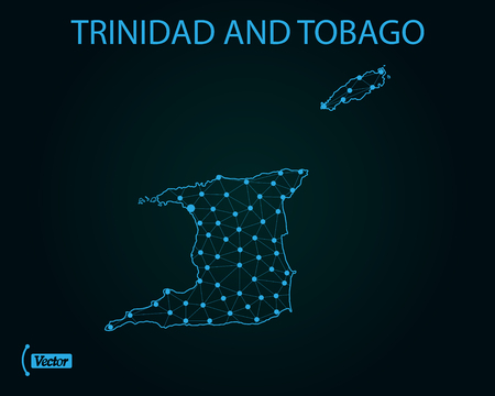Map of Trinidad and Tobago. Vector illustrationのイラスト素材