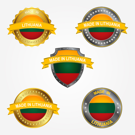 Design label of made in Lithuaniaのイラスト素材