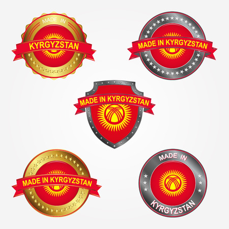 Design label of made in Kyrgyzstanのイラスト素材