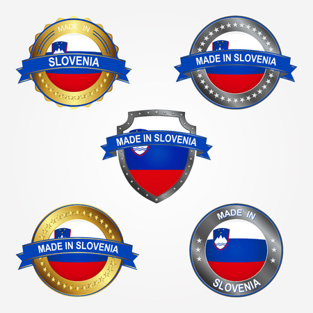 Design label of made in Sloveniaのイラスト素材