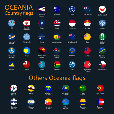 Flags of Oceania, all countries in original colorsのイラスト素材