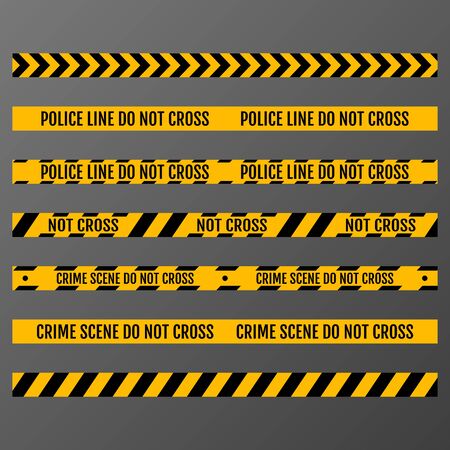 Vector set of Danger and Police Tape Lines for restriction and dangerous zones.のイラスト素材
