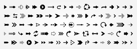 Arrow vector collection. Arrows big black set icons.のイラスト素材