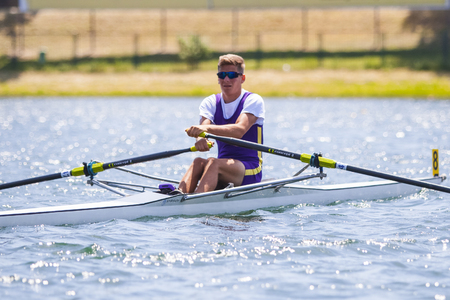 Belgrade, Serbia - May 2, 2018; Athletes on a Serbian Cup Rowing Competition rowingのeditorial素材