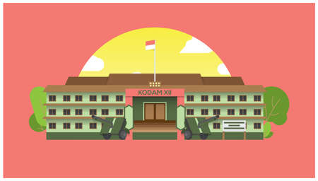 vector illustration of a buildingのイラスト素材
