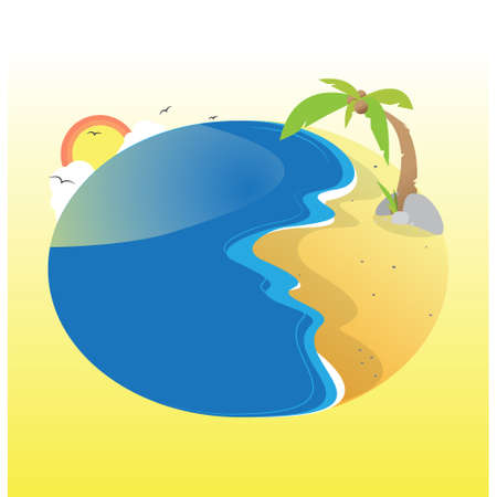tropical island vector illustrationのイラスト素材