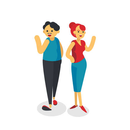 man and woman simple vector illustration setのイラスト素材