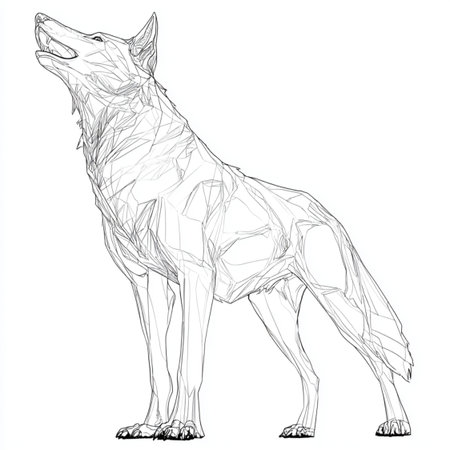 Vector illustration of a wolf. Isolated object on a white background.