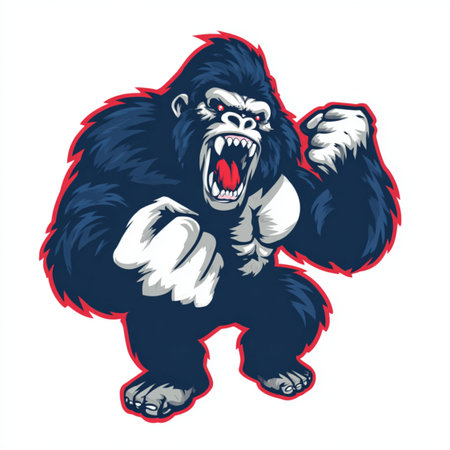 Gorilla mascot. Vector illustration for your sport team mascot branding.