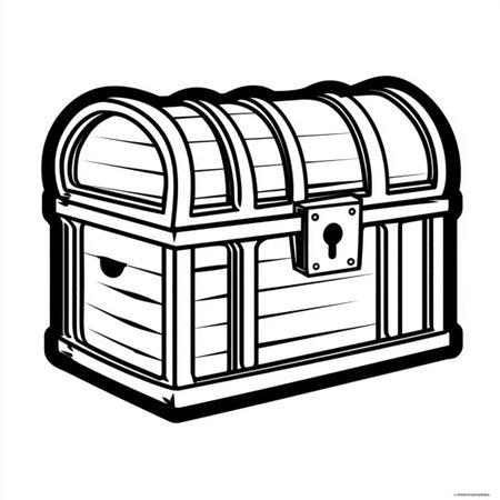 Treasure chest on a white background, vector illustration, EPS 10