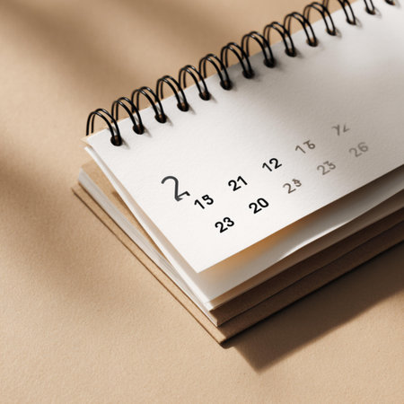 Calendar page with the date of April 22 on a beige background