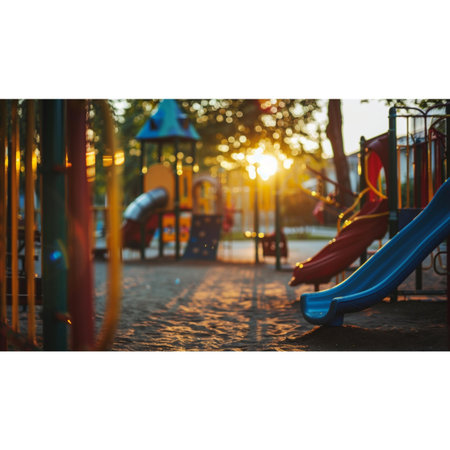 Blur image of children playground with copy space for background usage.