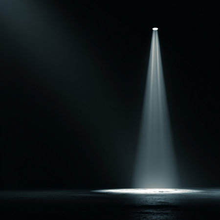 Spotlight in the dark. Stage lighting. Spotlight background. Spotlight background