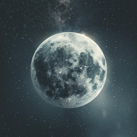 Moon in the night sky. Elements of this image furnished by NASA