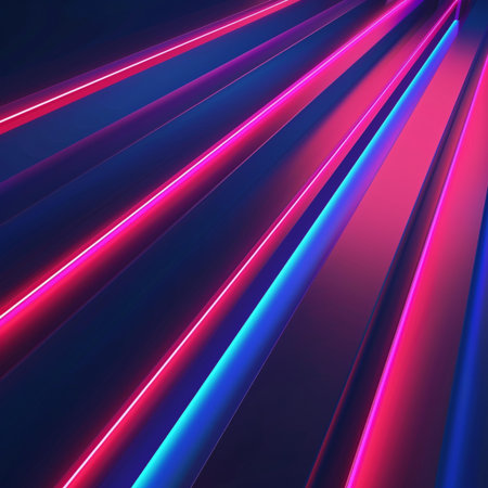 Abstract background with neon stripes. Vector illustration. Futuristic technology style.