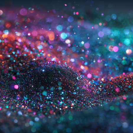 Glitter vintage lights background. silver, blue and pink. de-focused