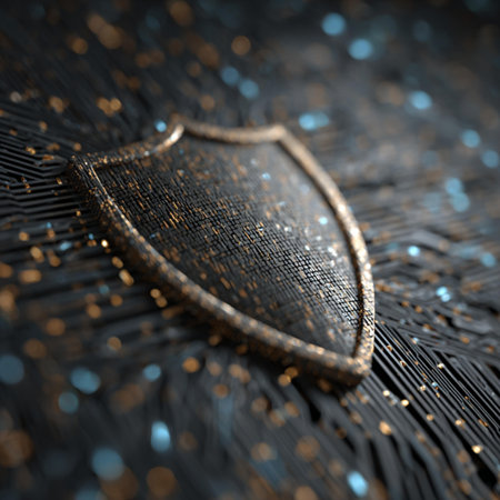 Cyber security concept. Shield on a digital background. 3d illustration