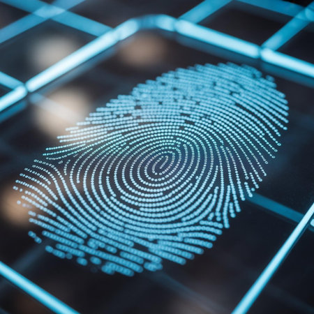 Fingerprint scan provides security access with biometrics identification.